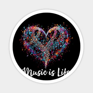 Music is Life Artistic Heart Magnet